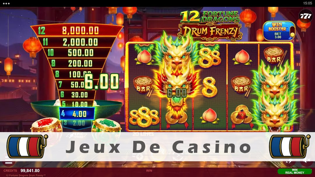 Démo de la machine à sous 12 Fortune Dragons Drum Frenzy