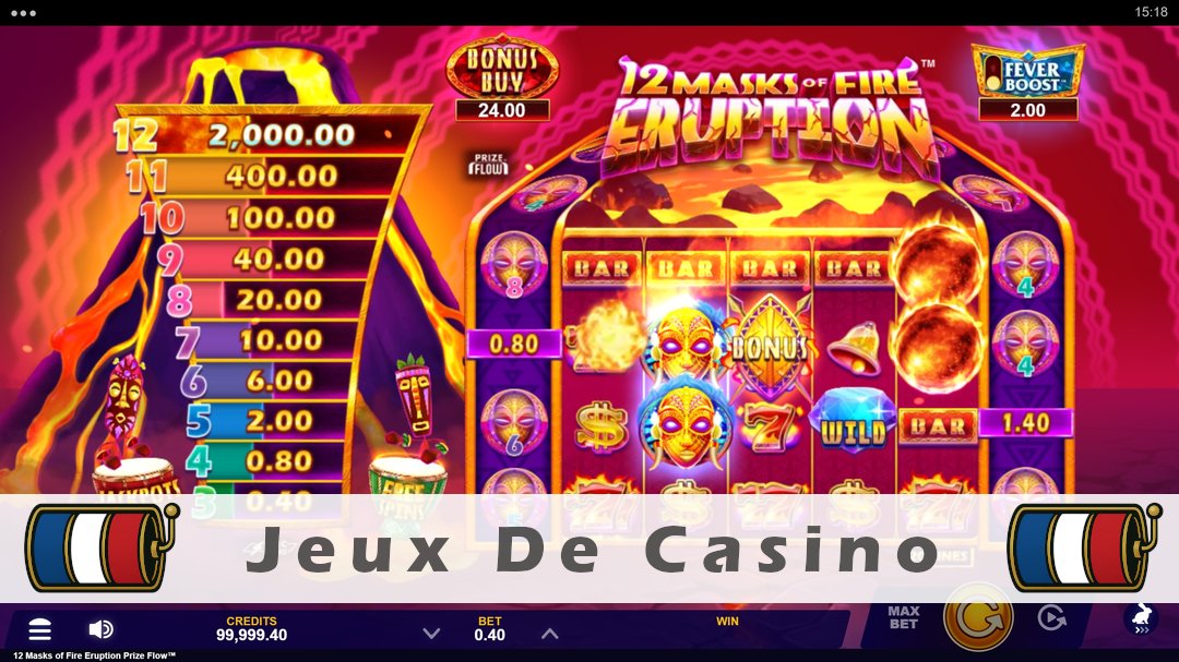 Démo de la machine à sous 12 Masks of Fire Eruption Prize Flow