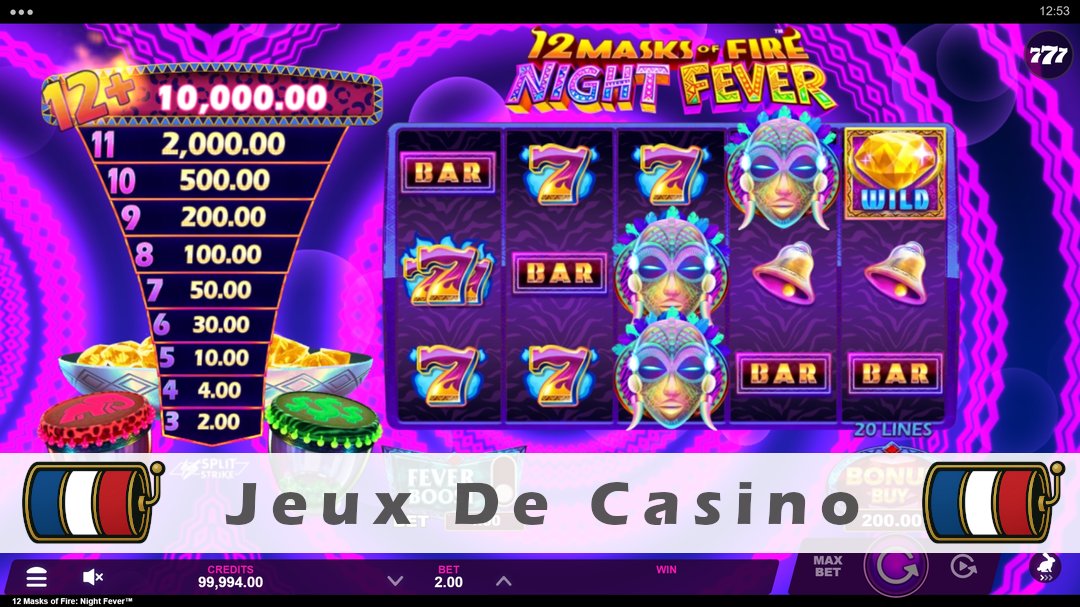 Démo de la machine à sous 12 Masks of Fire Night Fever
