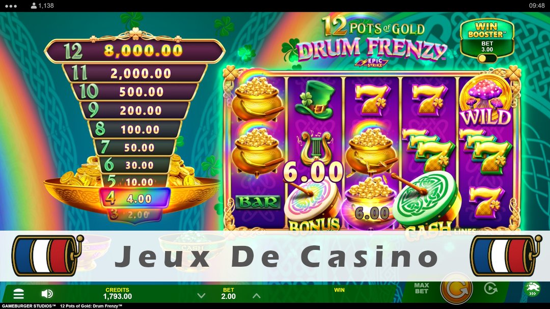 Démo de la machine à sous 12 Pots of Gold Drum Frenzy