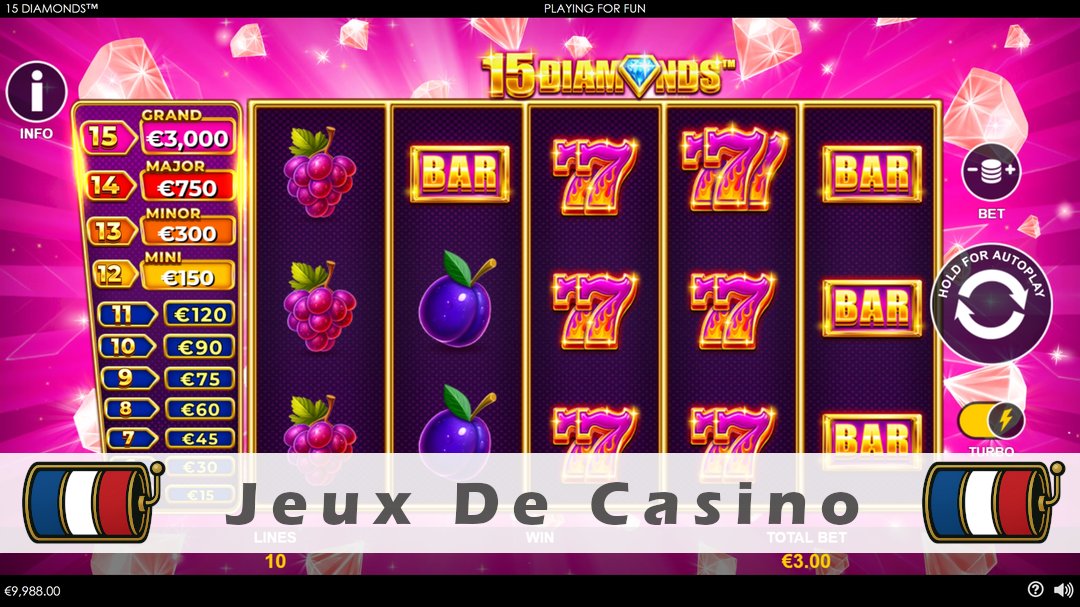 Démo de la machine à sous 15 Diamonds