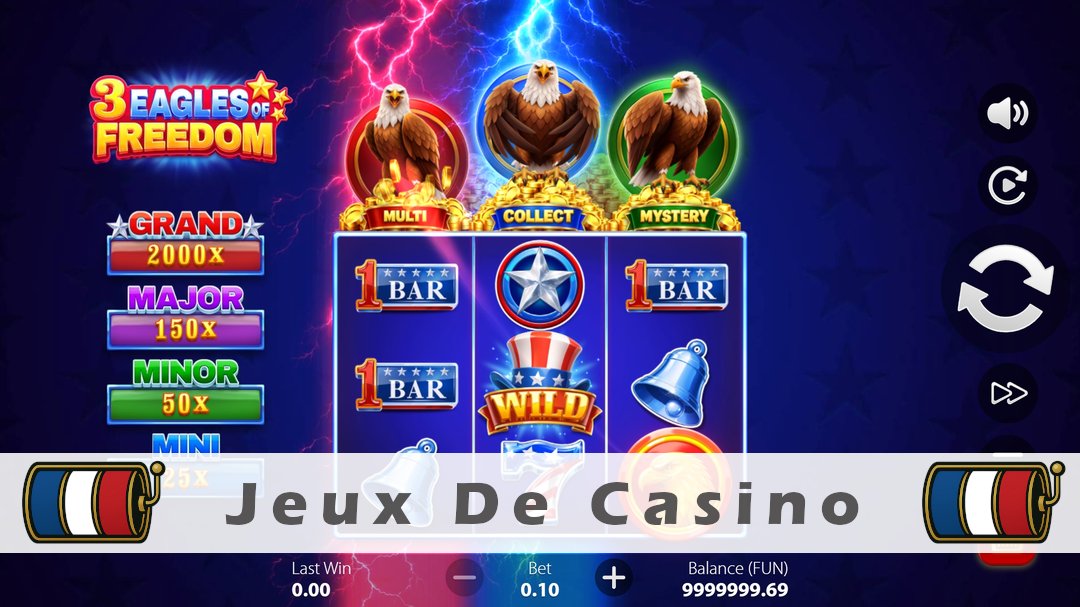 Démo de la machine à sous 3 Eagles of Freedom