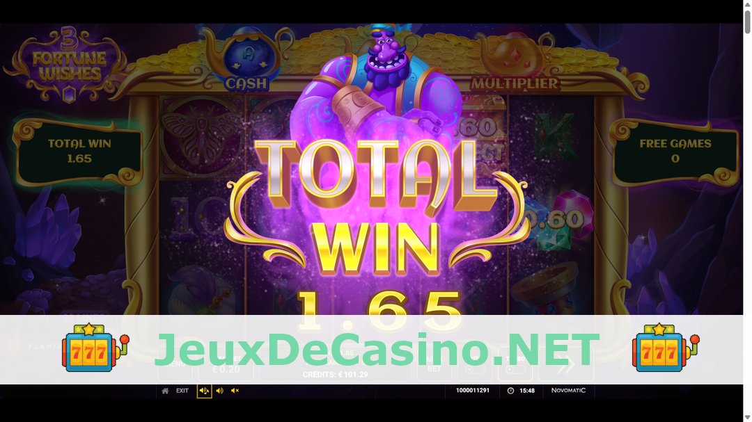 Démo de la machine à sous 3 Fortune Wishes