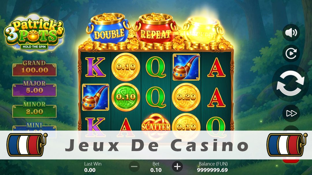 Démo de la machine à sous 3 Patricks Pots Hold the Spin