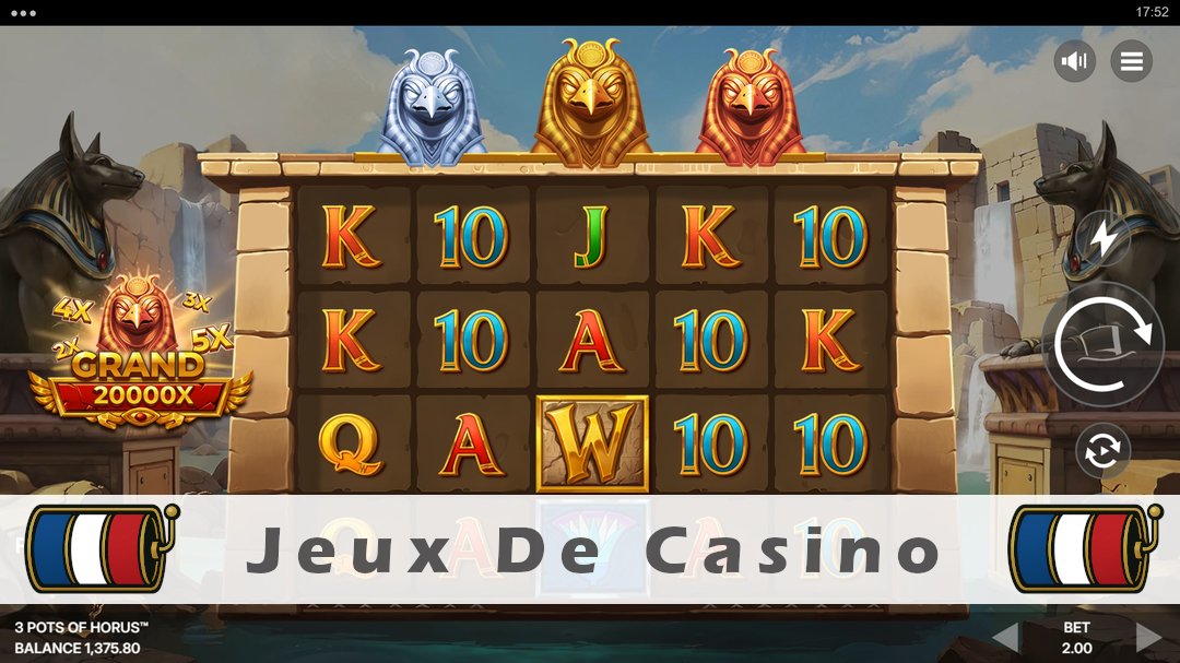 Démo de la machine à sous 3 Pots of Horus