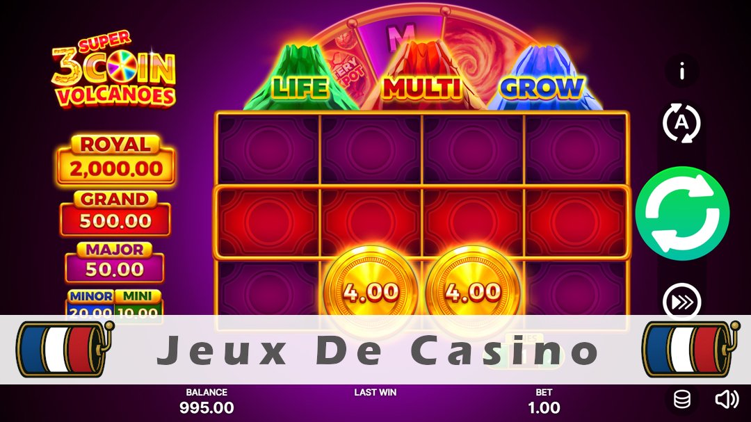Démo de la machine à sous 3 Super Coin Volcanoes