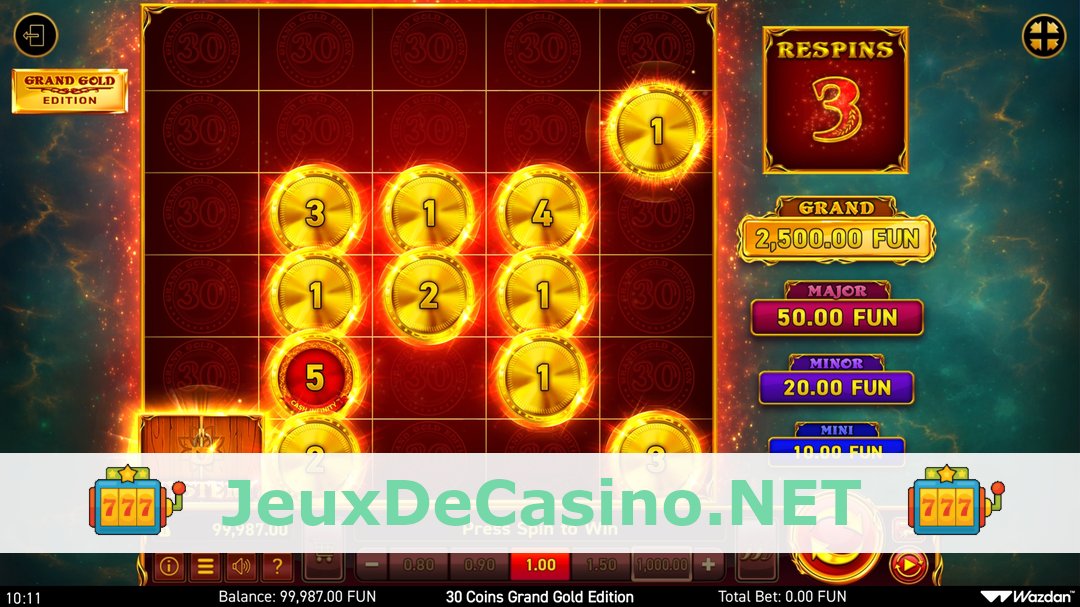 Démo de la machine à sous 30 Coins Grand Gold Edition