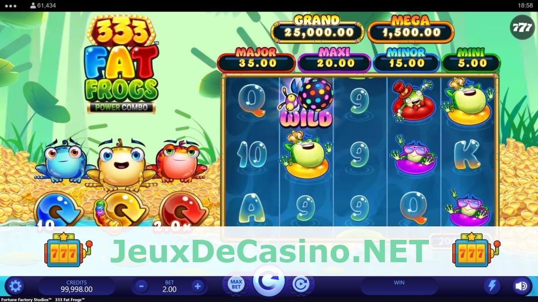 Démo de la machine à sous 333 Fat Frogs Power Combo