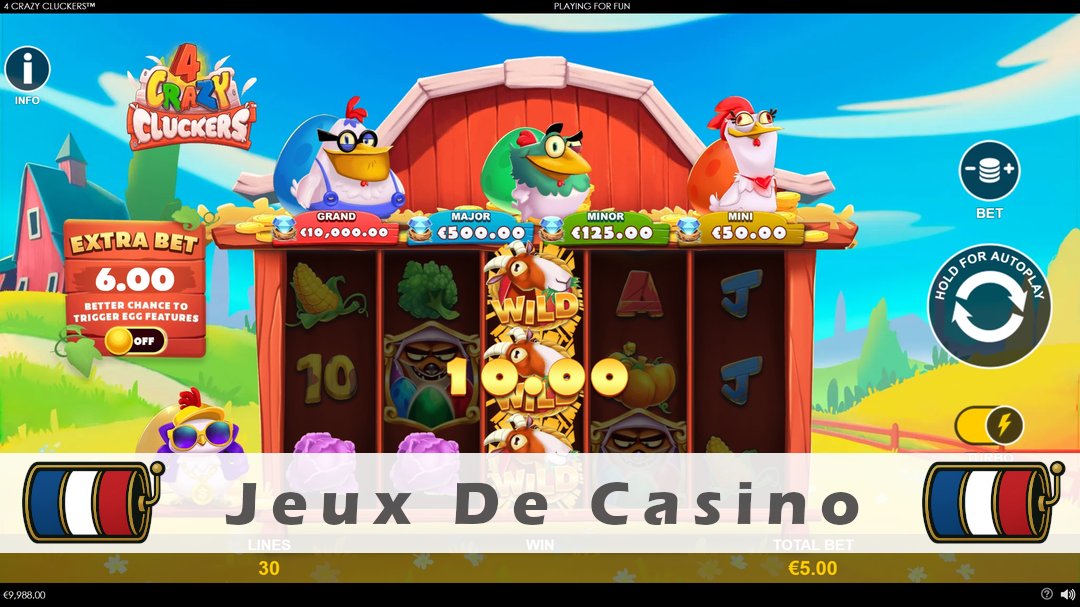 Démo de la machine à sous 4 Crazy Cluckers