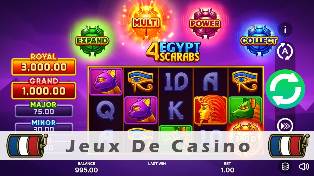 Démo de la machine à sous 4 Egypt Scarabs Hold and Win