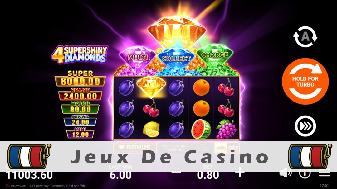 Démo de la machine à sous 4 Supershiny Diamonds