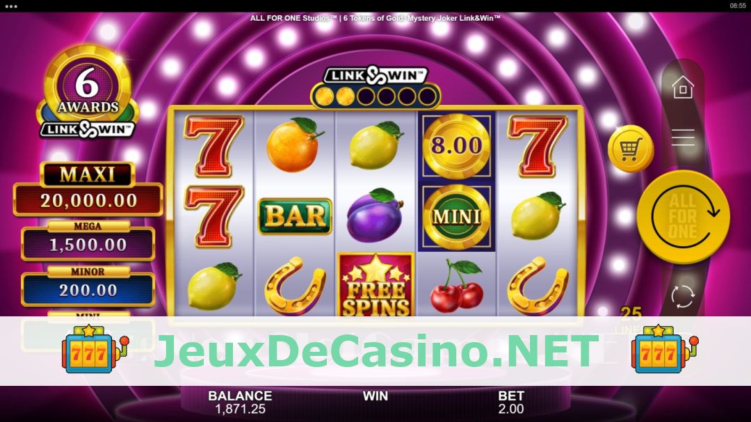 Démo de la machine à sous 6 Tokens of Gold Mystery Joker