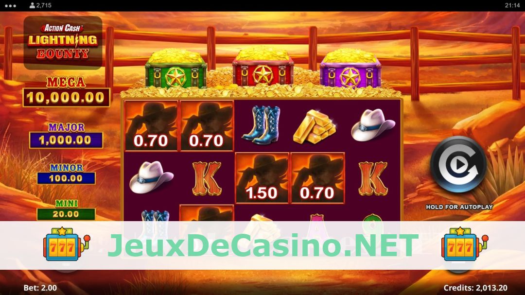 Démo de la machine à sous Action Cash Lightning Bounty