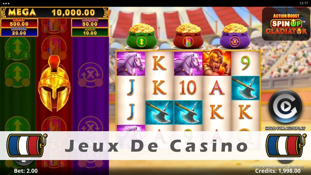 Démo de la machine à sous Action Boost SpinUP Gladiator