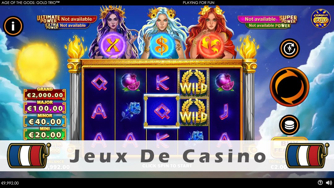 Démo de la machine à sous Age of the Gods Gold Trio