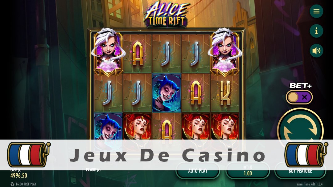 Démo de la machine à sous Alice Time Rift