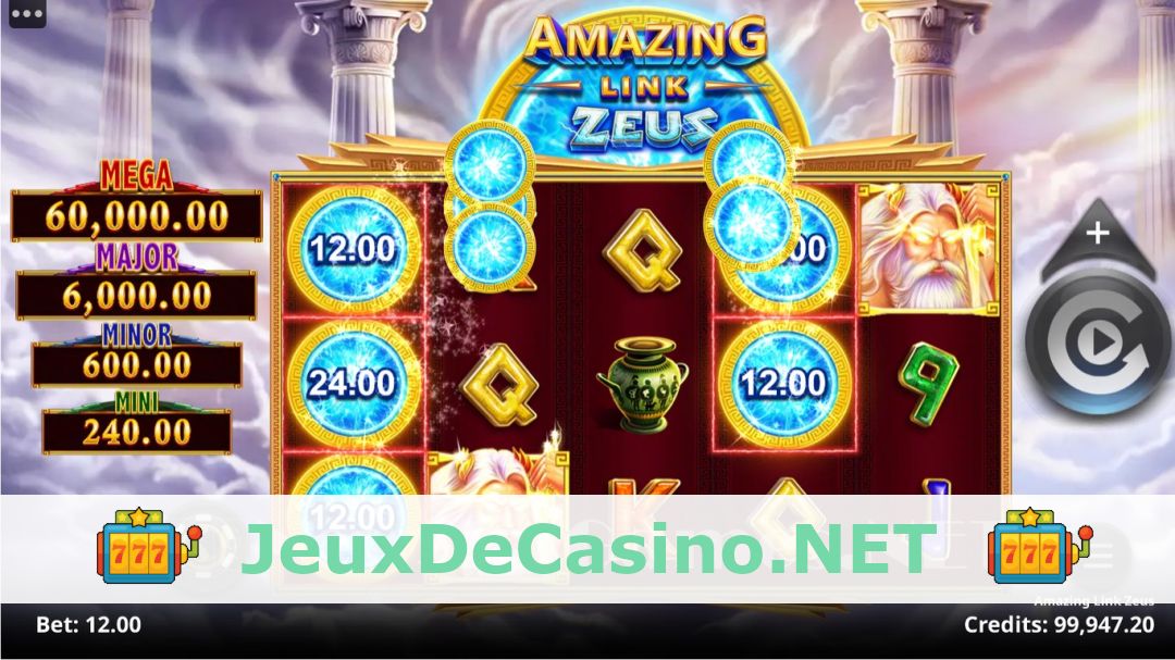 Démo de la machine à sous Amazing Link: Zeus