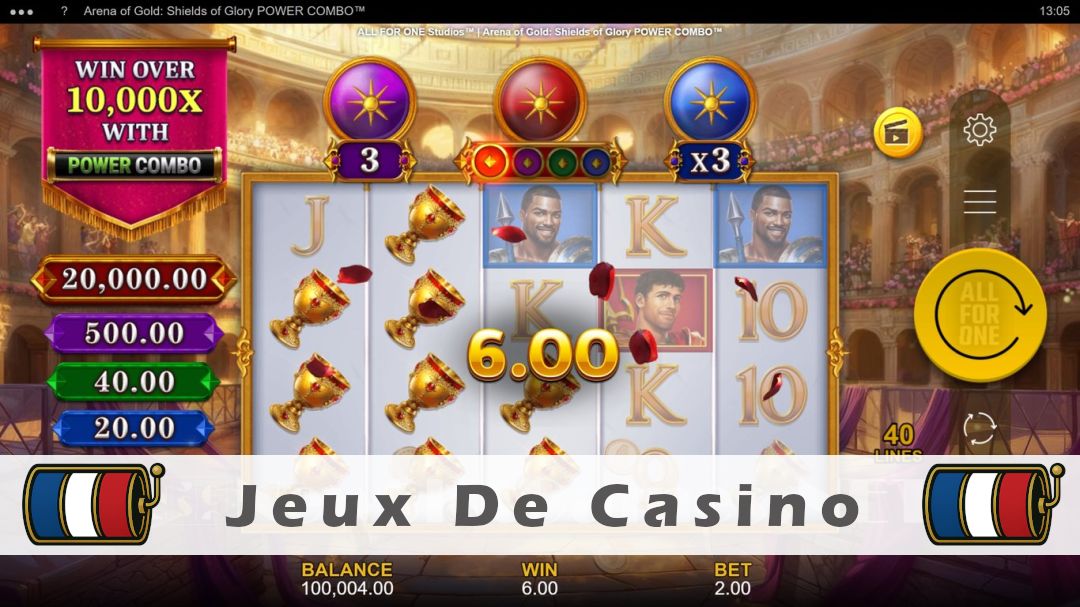 Démo de la machine à sous Arena of Gold Shields of Glory