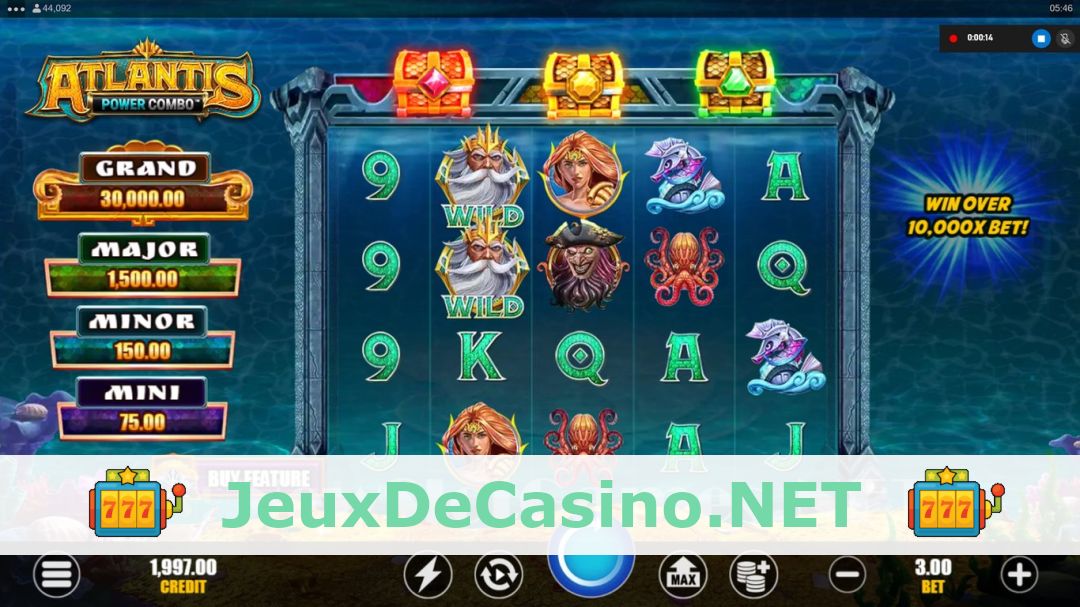 Démo de la machine à sous Atlantis Power Combo