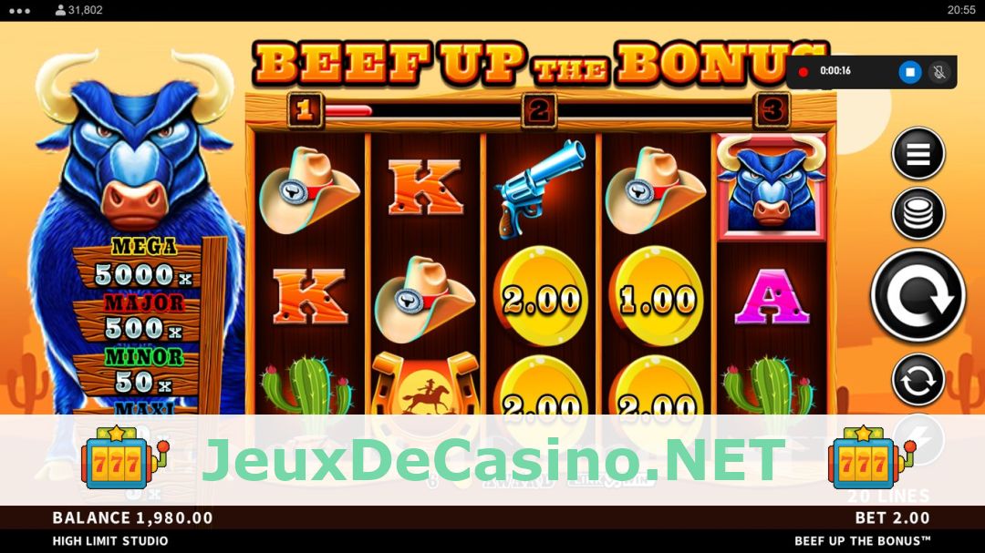 Démo de la machine à sous Beef Up the Bonus