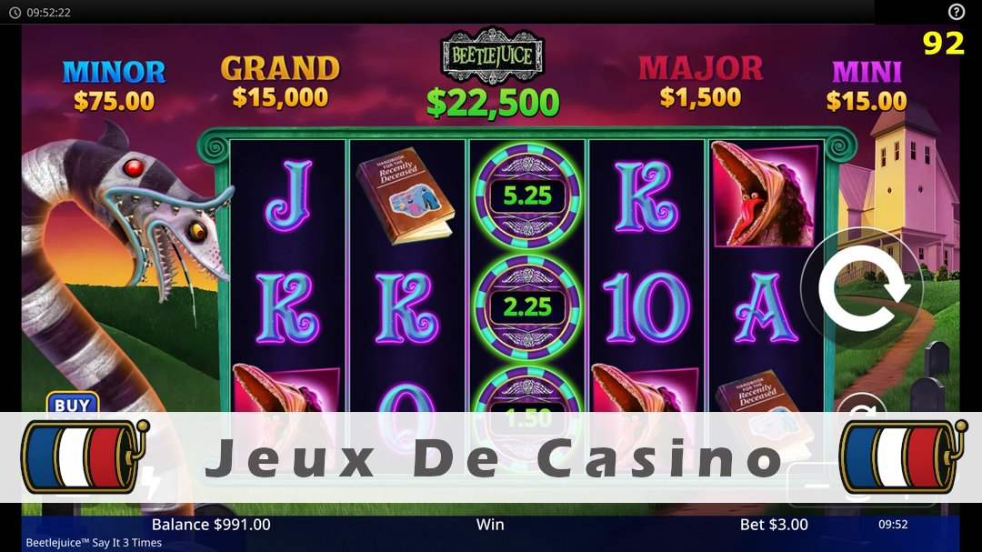Démo de la machine à sous Beetlejuice Say It 3 Times