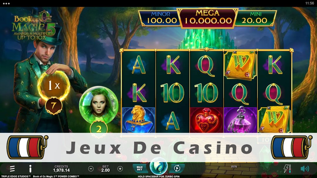 Démo de la machine à sous Book of Oz Magic 5 Power Combo