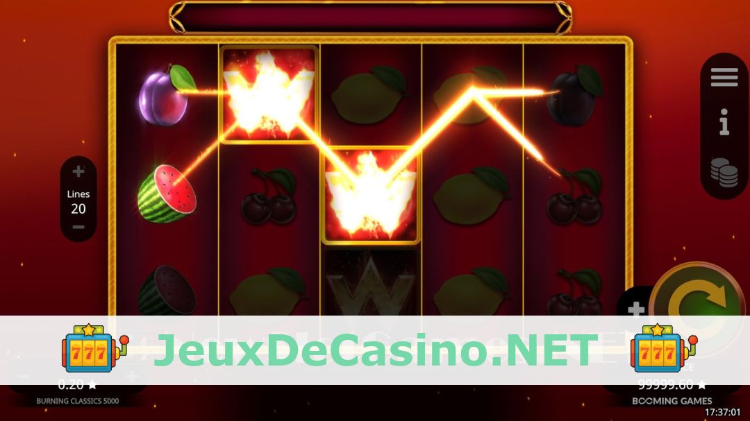 Démo de la machine à sous Burning Classics 5000