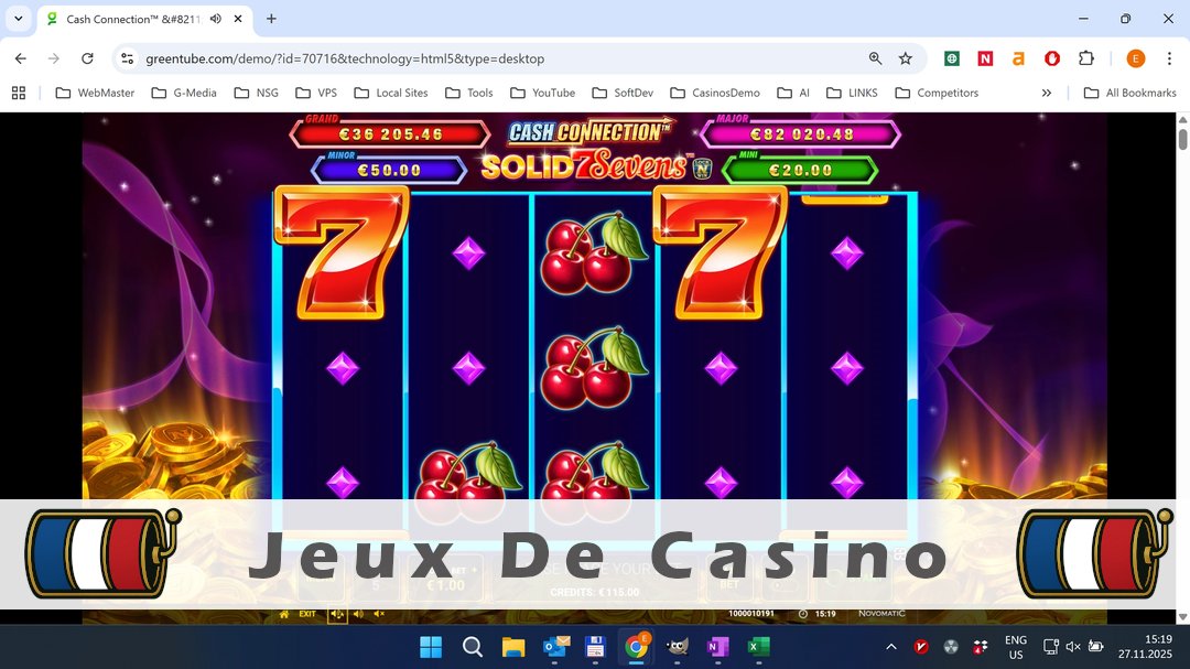 Démo de la machine à sous Cash Connection Solid Sevens