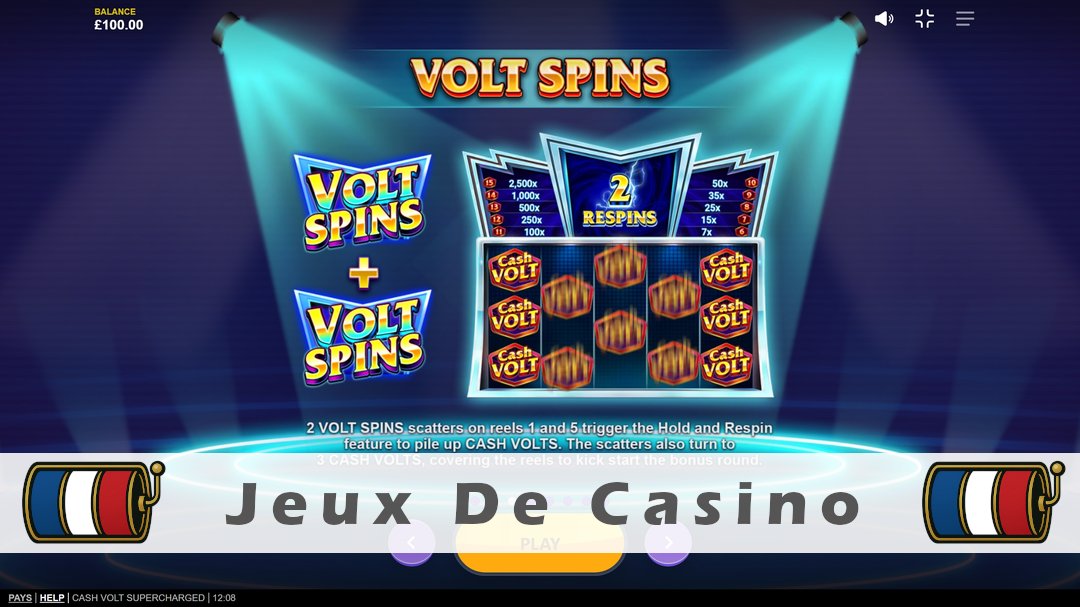 Démo de la machine à sous Cash Volt Supercharged