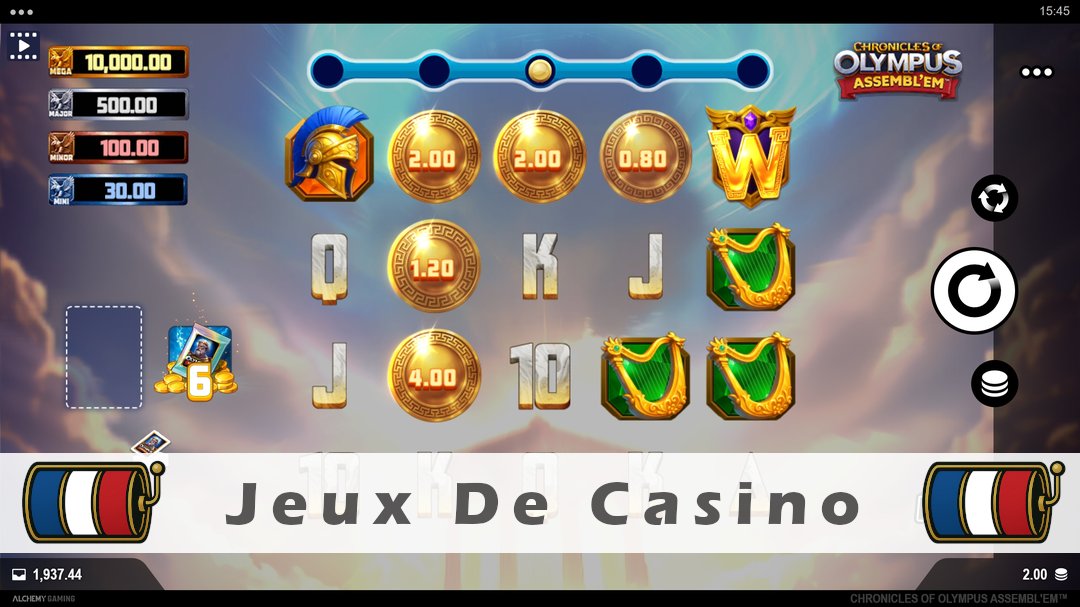 Démo de la machine à sous Chronicles of Olympus Assemblem