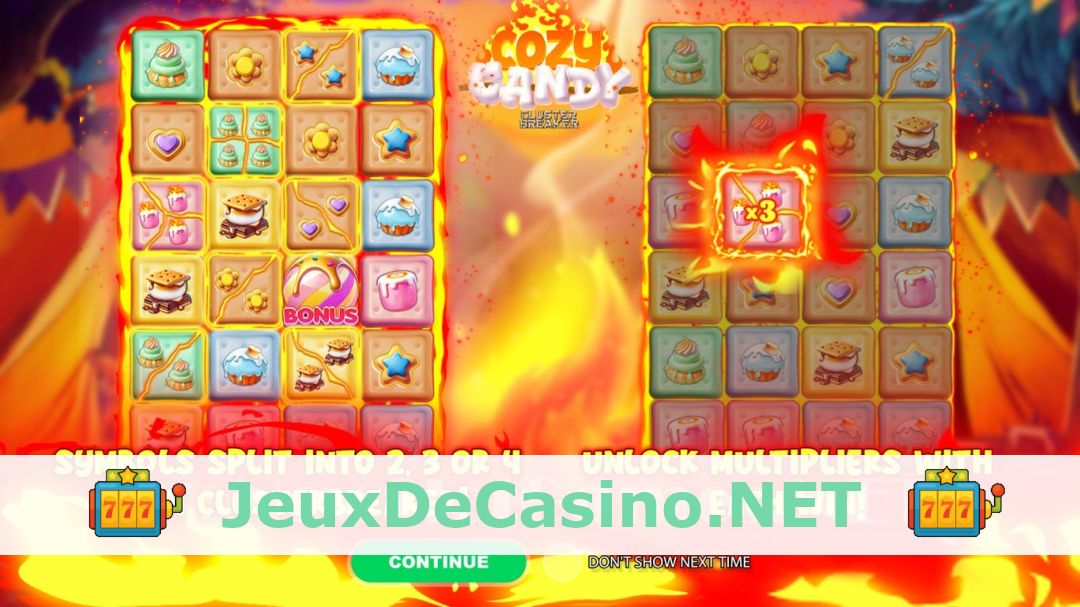 Démo de la machine à sous Cozy Candy Cluster Breaker