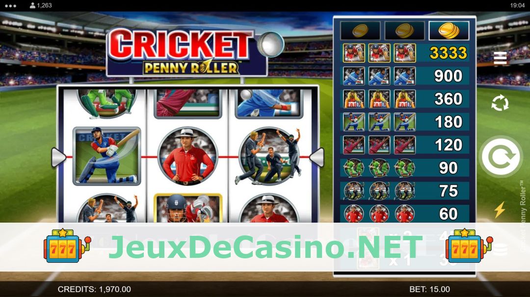 Démo de la machine à sous Cricket Penny Roller