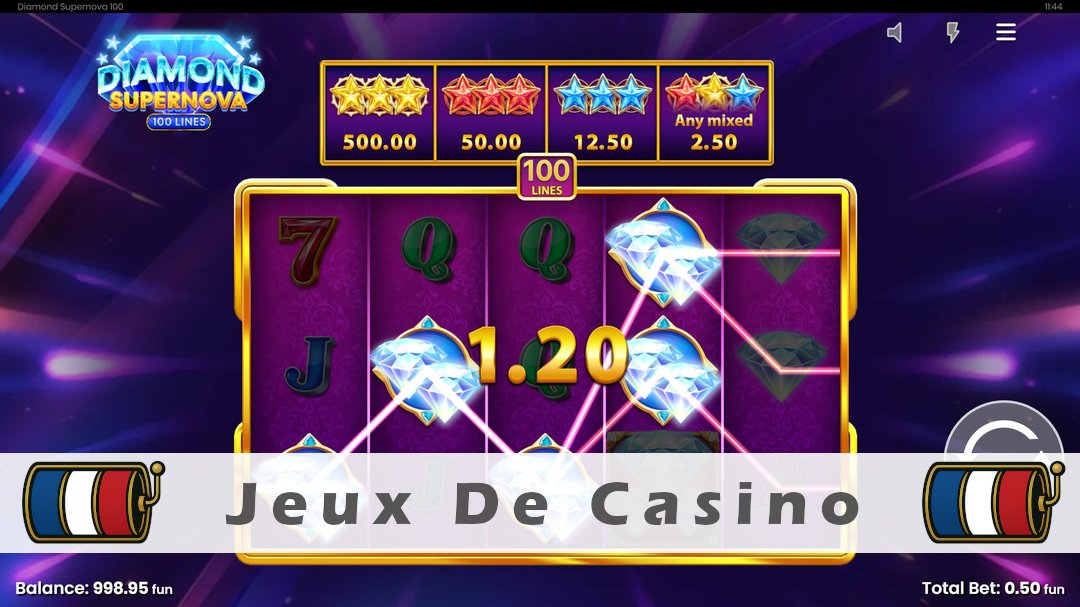 Démo de la machine à sous Diamond Supernova 100