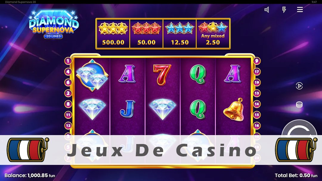 Démo de la machine à sous Diamond Supernova 20
