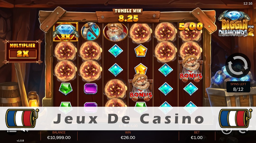 Démo de la machine à sous Diggin for Diamonds 2