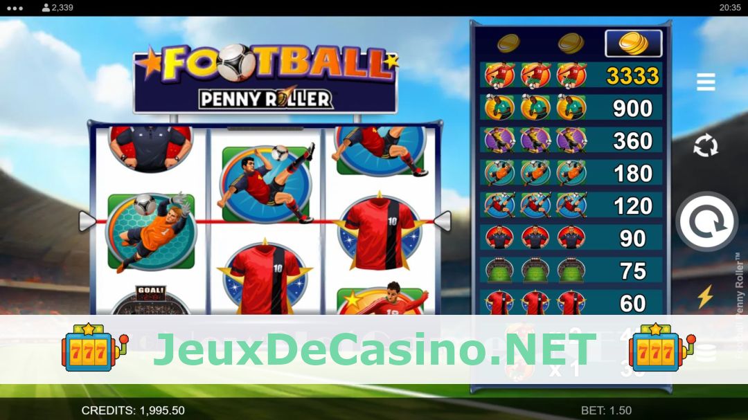 Démo de la machine à sous Football Penny Roller