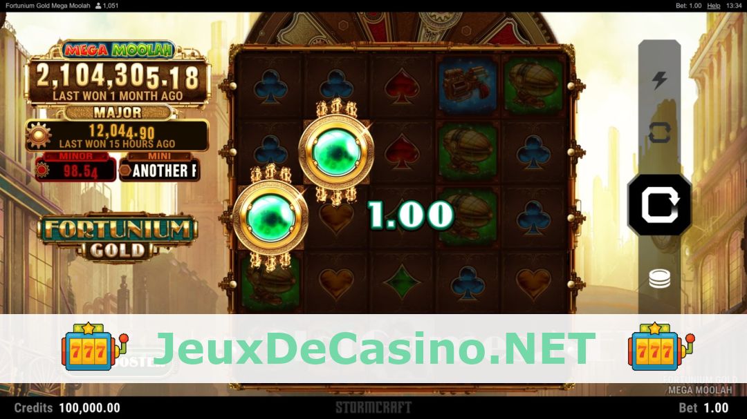 Démo de la machine à sous Fortunium Gold Mega Moolah