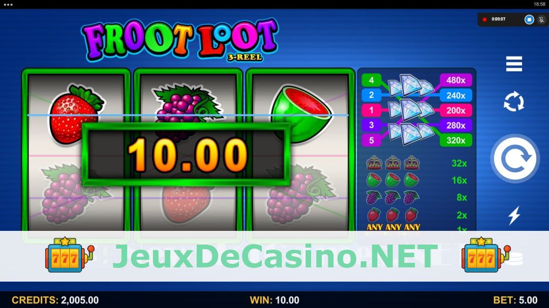 Démo de la machine à sous Froot Loot 3-Reel