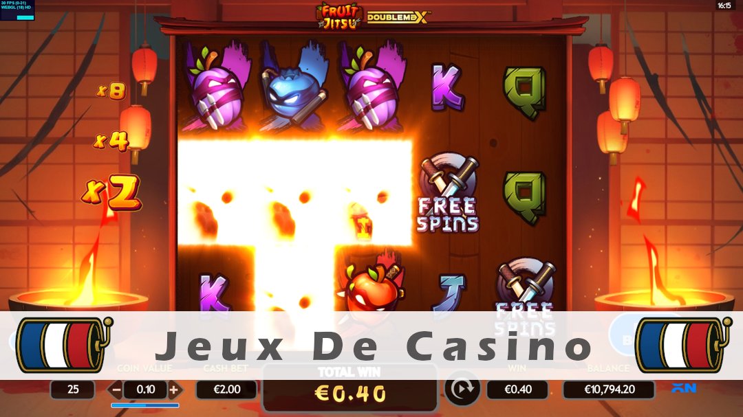 Démo de la machine à sous Fruitjitsu DoubleMax