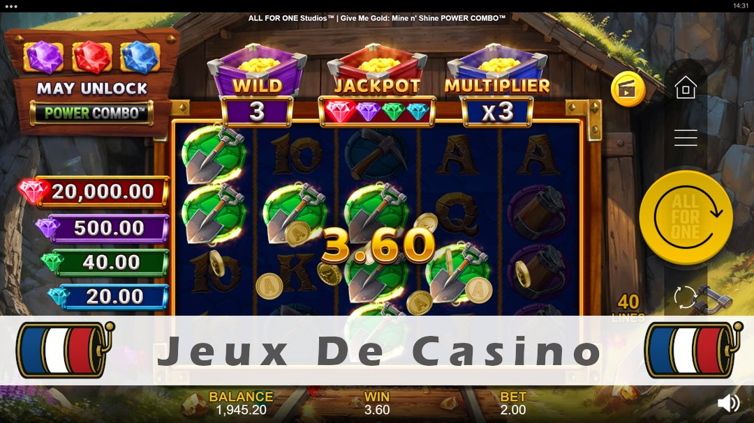 Démo de la machine à sous Give Me Gold Mine n Shine Power Combo