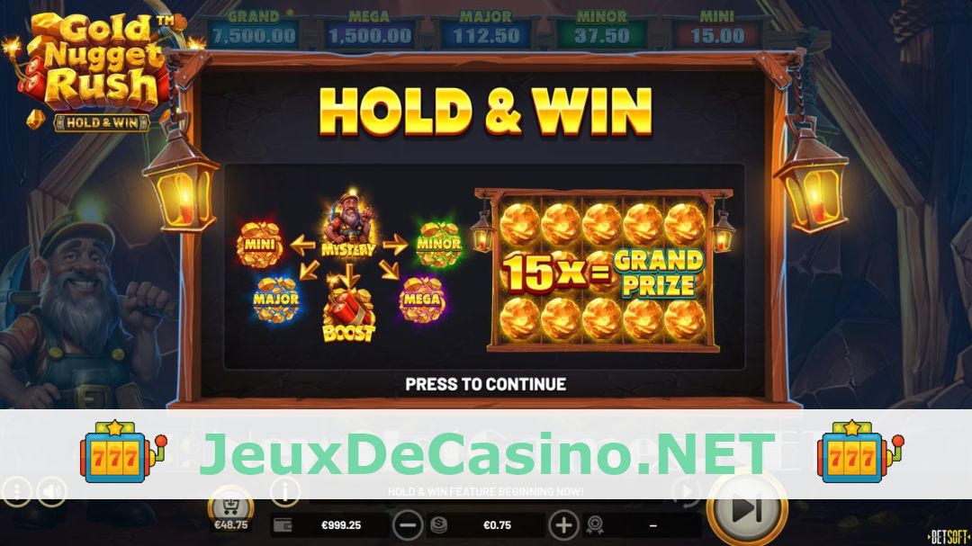 Démo de la machine à sous Gold Nugget Rush