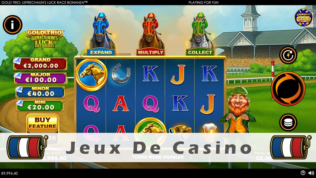 Démo de la machine à sous Gold Trio Leprechauns Luck Race Bonanza
