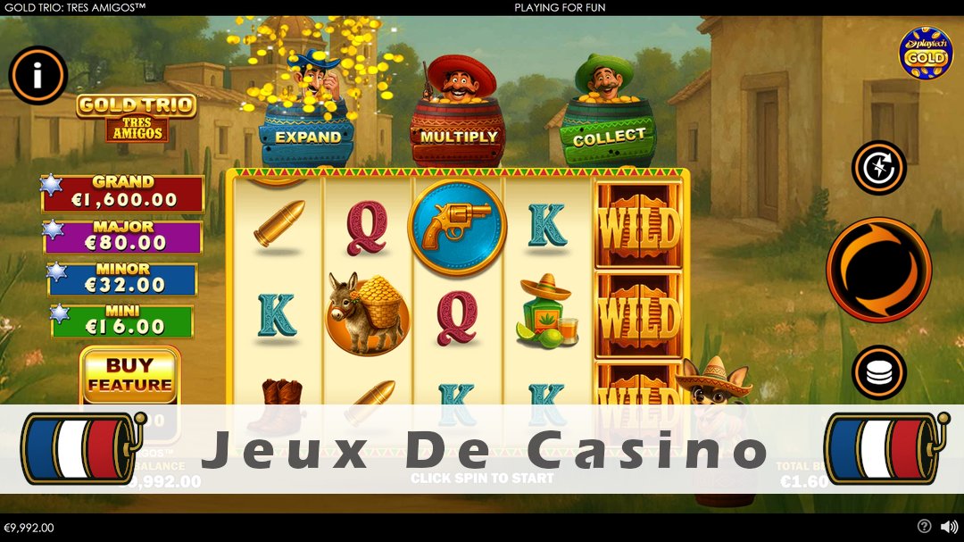 Démo de la machine à sous Gold Trio Tres Amigos