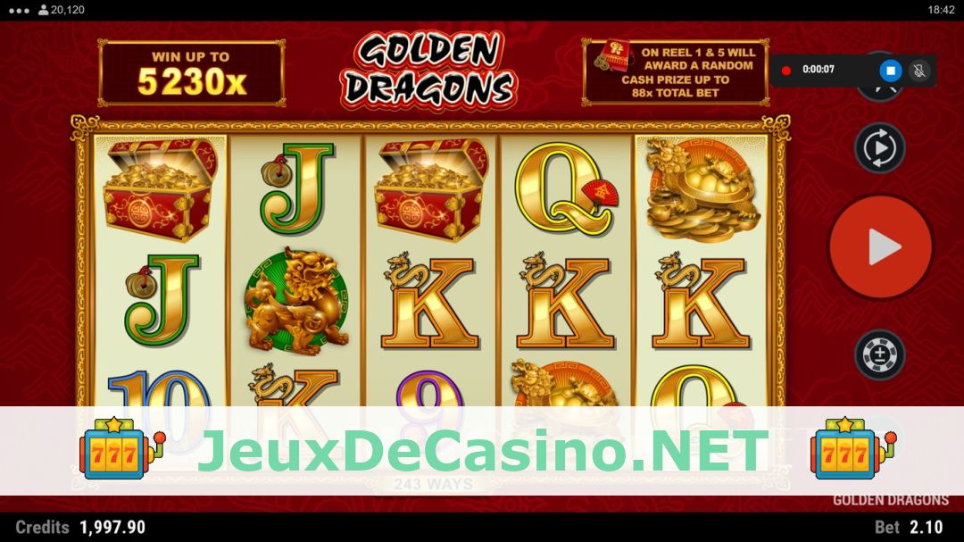 Démo de la machine à sous Golden Dragons