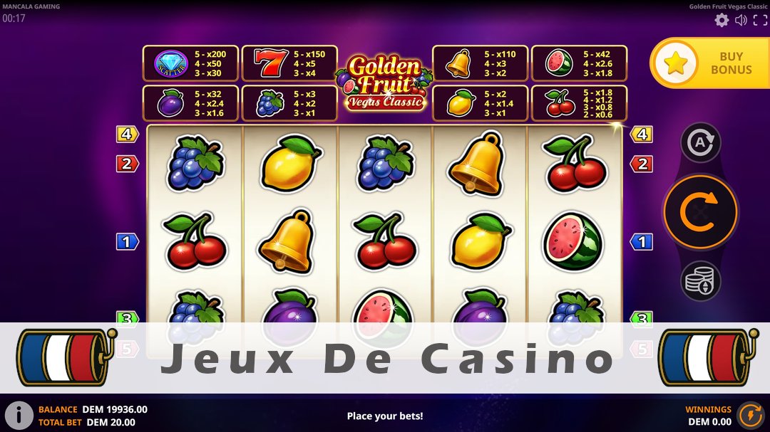 Démo de la machine à sous Golden Fruit Vegas Classic