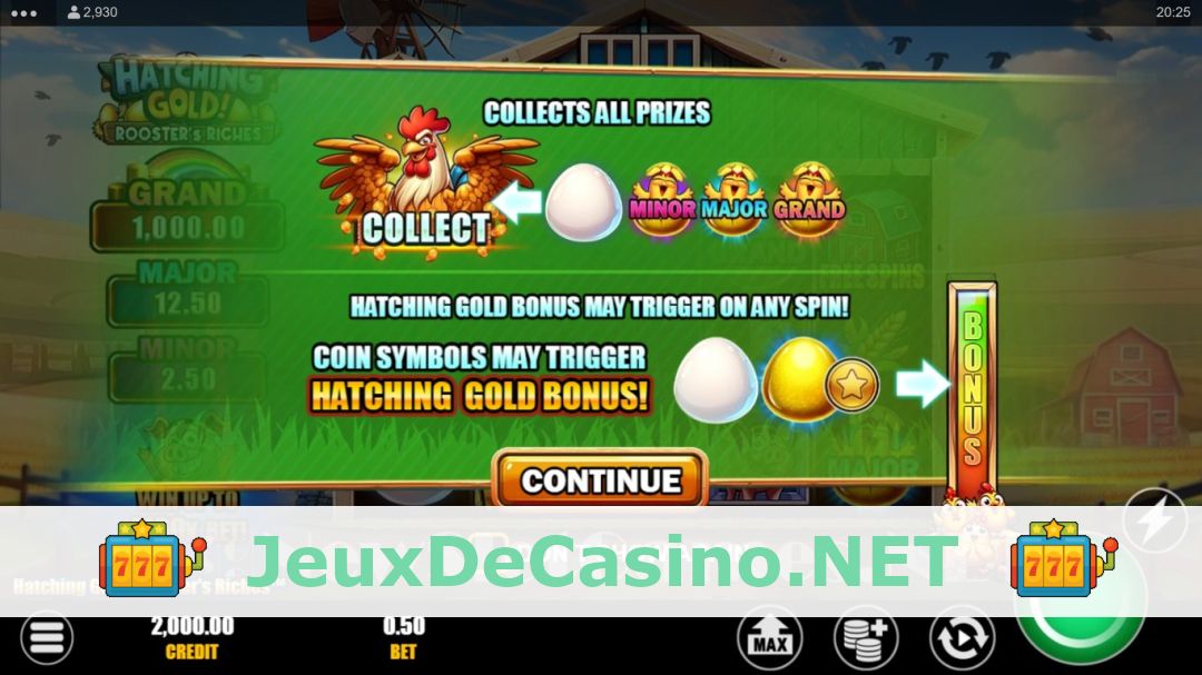 Démo de la machine à sous Hatching Gold! Roosters Riches