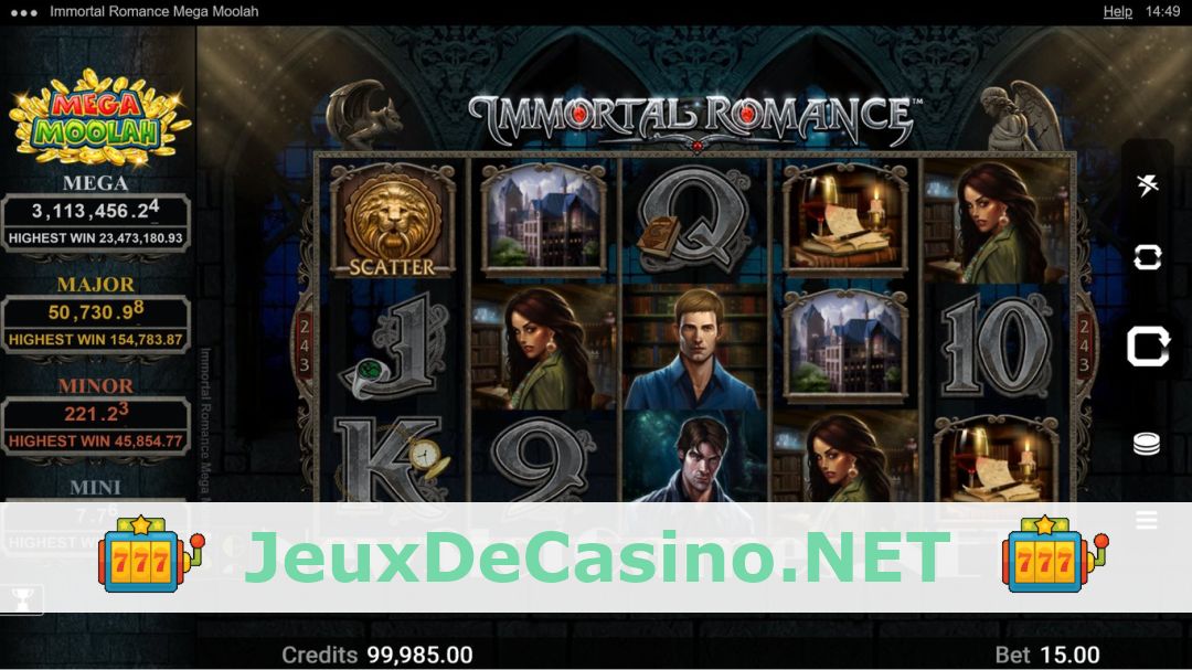 Démo de la machine à sous Immortal Romance Mega Moolah