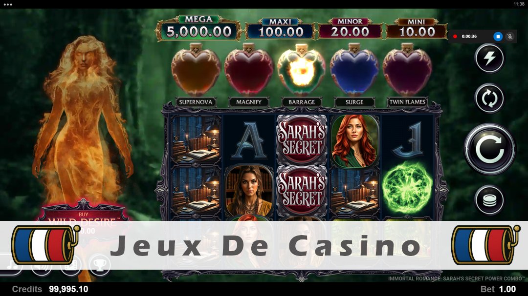Démo de la machine à sous Immortal Romance Sarahs Secret Power Combo