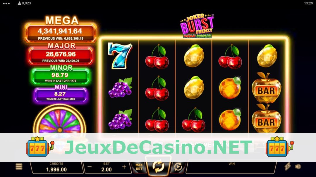 Démo de la machine à sous Joker Burst Frenzy Mega Moolah