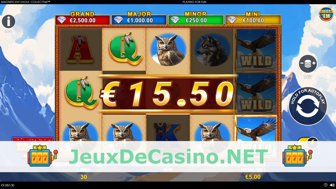 Démo de la machine à sous Magnificent Eagle Collect Em